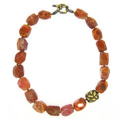 Yossi Harari Gold Silver Agate Toggle Necklace