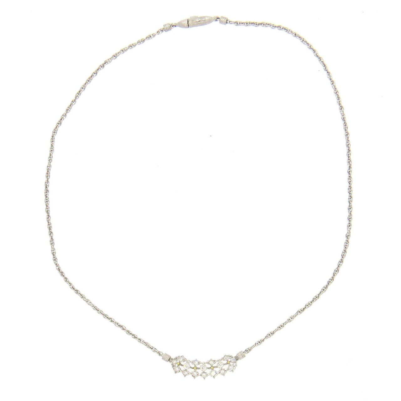 Mario Buccellati Diamond Gold Pendant Necklace