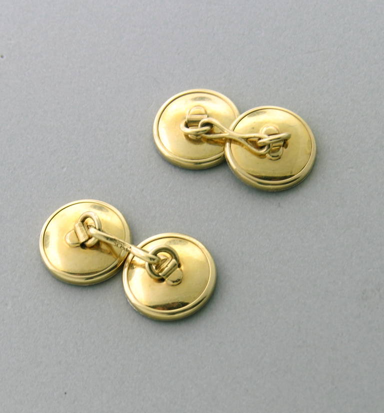 1920s Art Deco Larter and Sons Enamel Mother of Pearl Gold Cufflinks ...