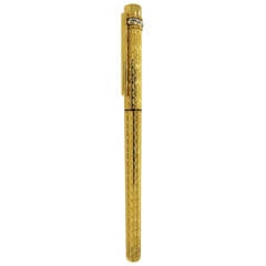 Cartier Must Textured Gold Three Ring Ballpoint Pen