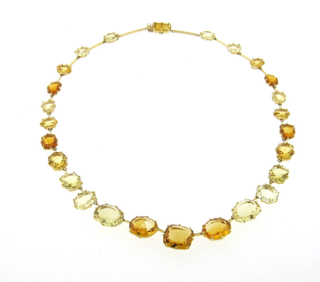 H Stern Sunrise Citrine Diamond Gold Necklace at 1stDibs