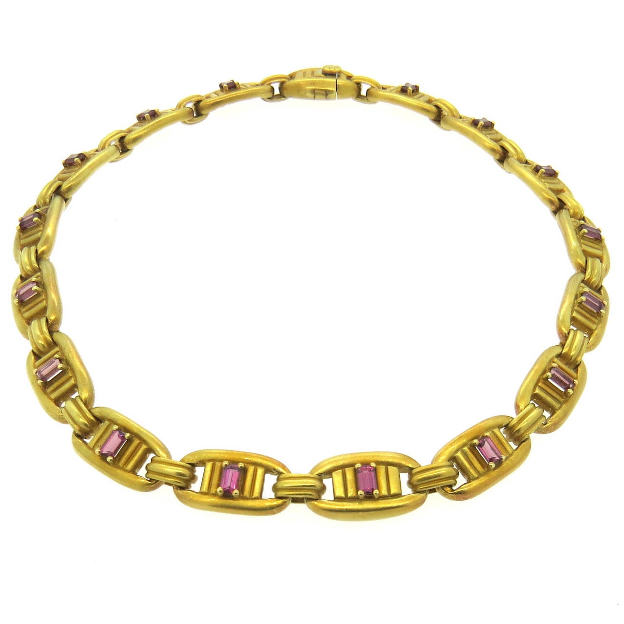 1970s Kieselstein Cord Gold Pink Tourmaline Necklace For Sale at 1stDibs