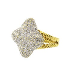 David Yurman Quatrefoil Diamond Gold Ring