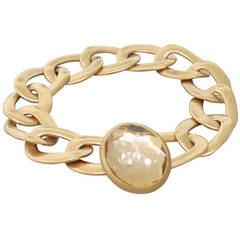 Pomellato Narciso Rock Crystal Gold Link Bracelet
