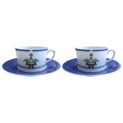 Cartier La Maison Venitienne Porcelain Breakfast Cup with Saucer Set for Two