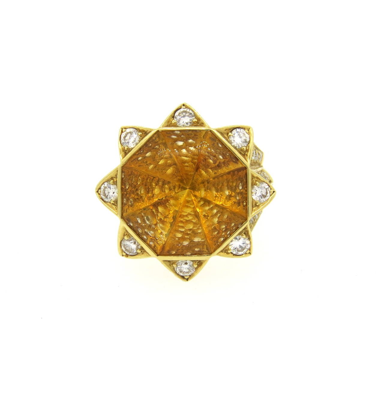 Stephen Webster Citrine Diamond Gold Ring 2