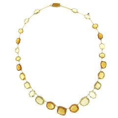 H Stern Sunrise Citrine Diamond Gold Necklace