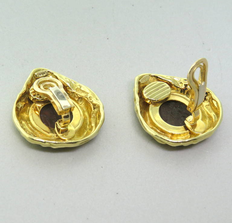 Elizabeth Gage Gold Ancient Coin Earrings In Excellent Condition In Lambertville, NJ