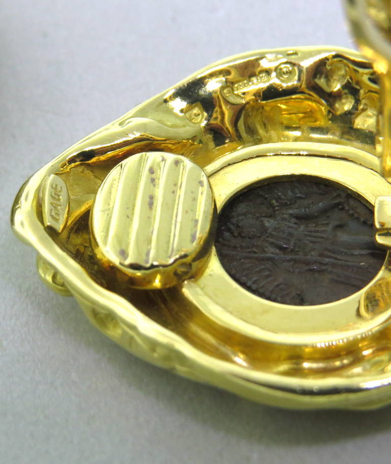 Women's Elizabeth Gage Gold Ancient Coin Earrings