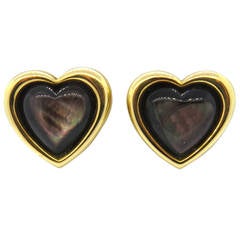 Mauboussin Black Mother of Pearl Gold Heart Earrings