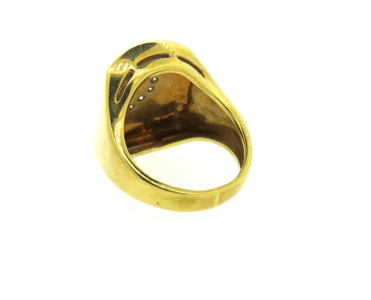 1970s Cartier Diamond Enamel Gold Ring 1