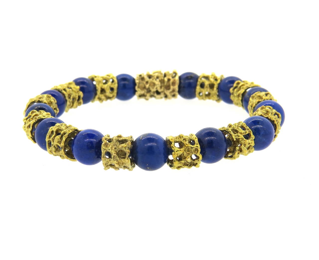 1960s Lapis and Gold Bracelet 2