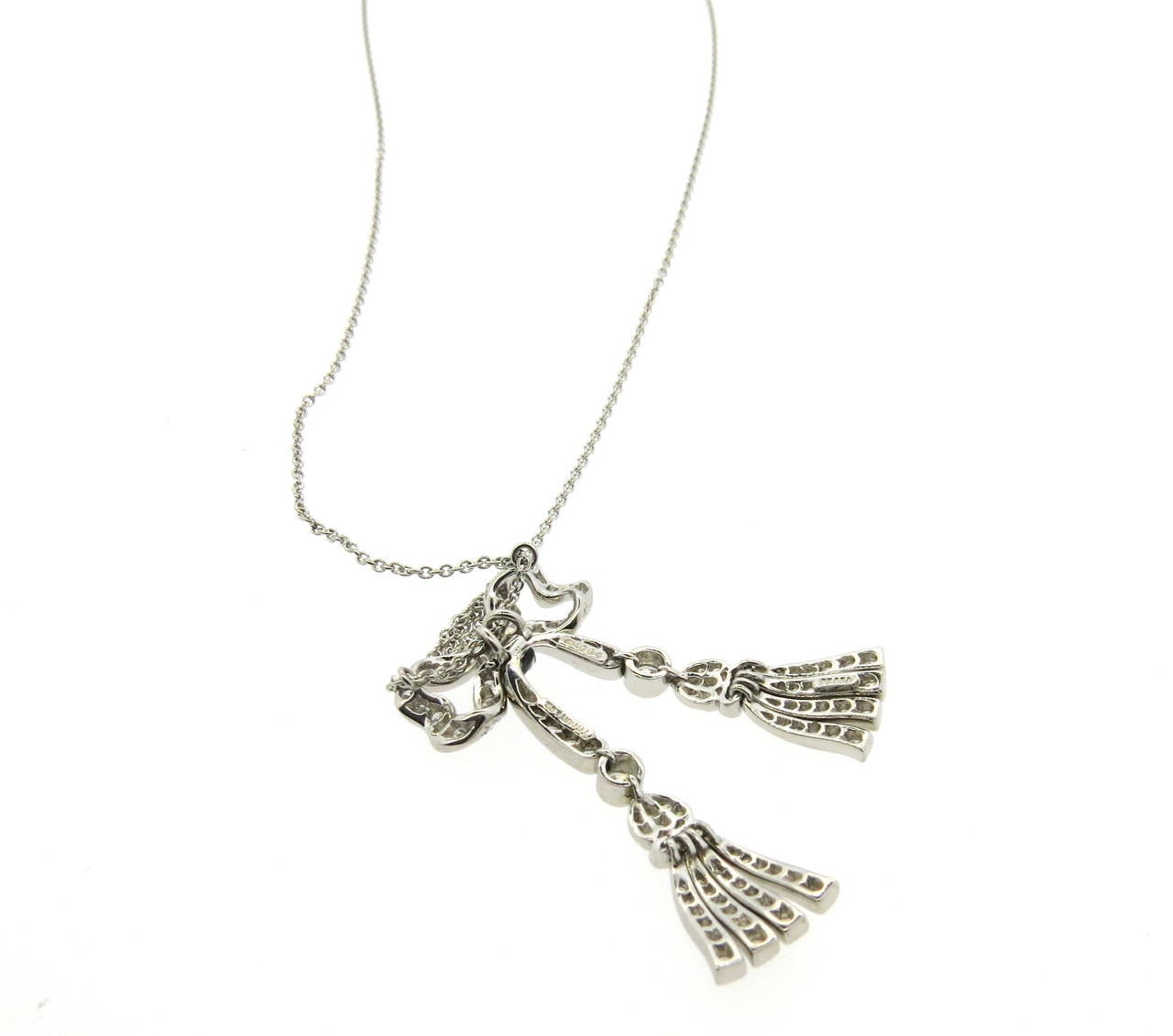 tiffany diamond bow pendant