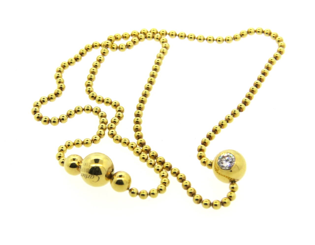 Cartier Draperie de Decollete Diamond Gold Necklace In Excellent Condition In Lambertville, NJ