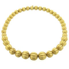 1960s Graduated Gold Bead Necklace