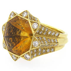 Stephen Webster Citrine Diamond Gold Ring