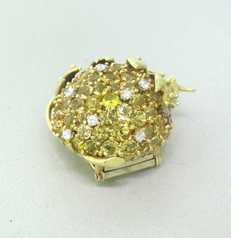 Tiffany & Co Jean Schlumberger Sapphire Diamond Chestnut Brooch Pin