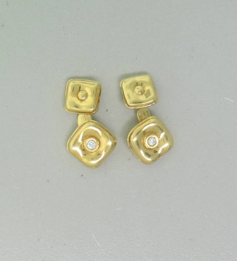 Chaumet 1970s Diamond French Gold Cufflinks