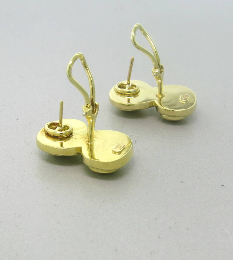 Tiffany & Co. Gold Swirl Earrings In Excellent Condition In Lambertville, NJ