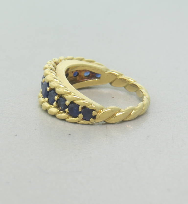 Tiffany & Co. 1980s Sapphire Gold Ring In Excellent Condition In Lambertville, NJ
