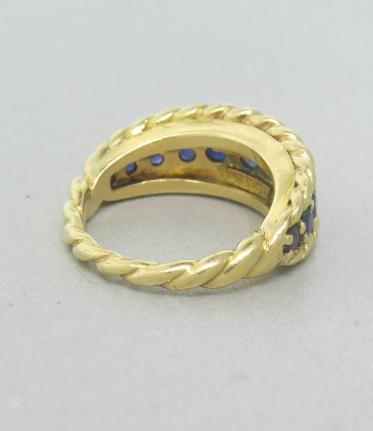 Women's Tiffany & Co. 1980s Sapphire Gold Ring