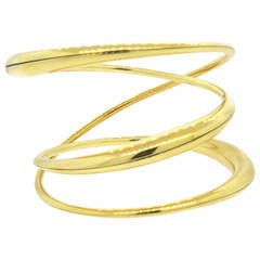 Michael Good Gold Wide Twist Bangle Bracelet