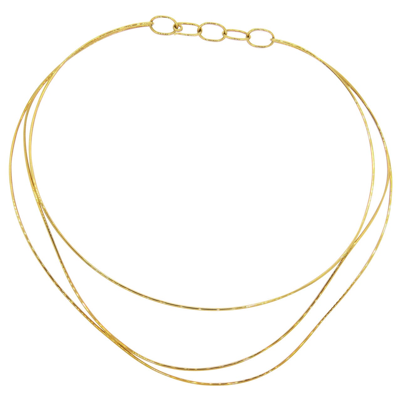 Tiffany & Co Elsa Peretti Wave Yellow Gold Necklace
