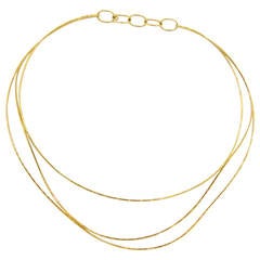 Tiffany & Co Elsa Peretti Wave Yellow Gold Necklace