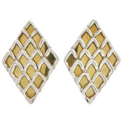 Ilias Lalaounis Sterling and Gold Geometric Earrings