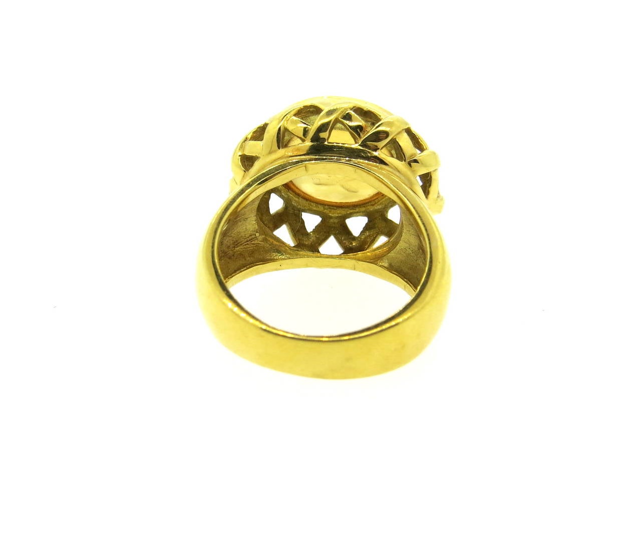 Tiffany and Co. Paloma Picasso Citrine Gold X Ring at 1stdibs