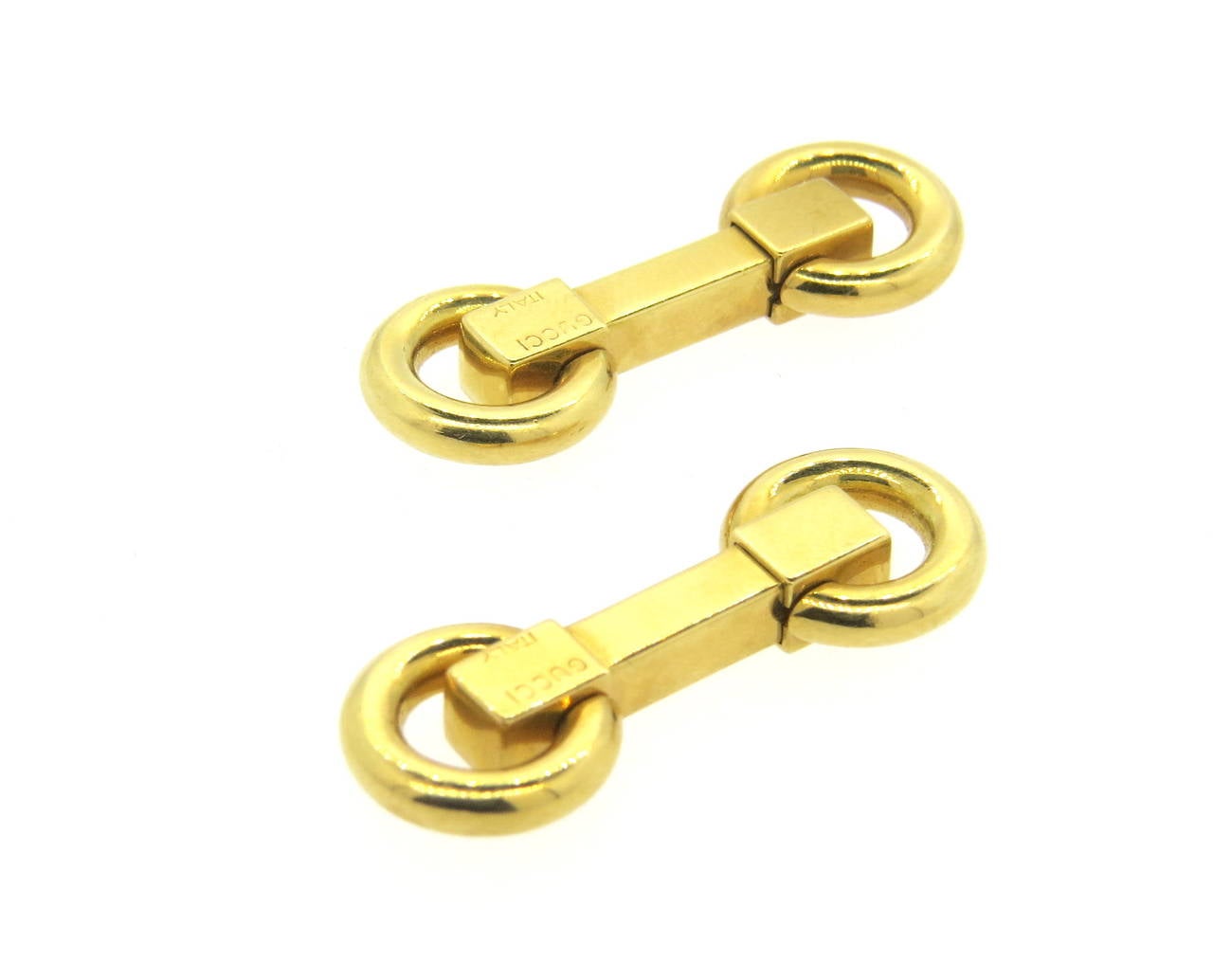Gucci Mid Century Gold Cufflinks For Sale at 1stDibs