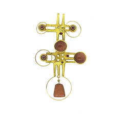 Large Impressive Giorgio Facchini Gemstone Gold Brooch Pin