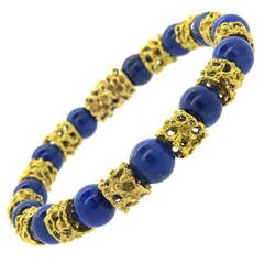 1960s Lapis and Gold Bracelet