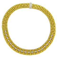 Impressive Roberto Coin Appassionata Gold Diamond Three Row Necklace