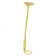 Diamond Gold Polo Stick Brooch Pin