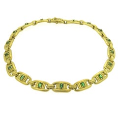 1980s Barry Kieselstein Cord Gold Green Tourmaline Necklace