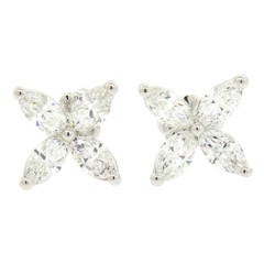 Tiffany & Co Victoria Large Platinum Diamond Earrings