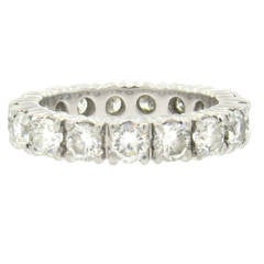 Vintage Beautiful Platinum Diamond Eternity Wedding Band Ring
