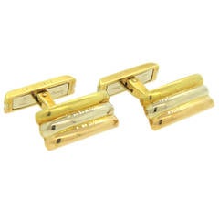 1980s Cartier Trinity Tri Color Gold Cufflinks 1