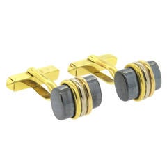 Deakin & Francis Tri Color Gold Hematite Cufflinks 9
