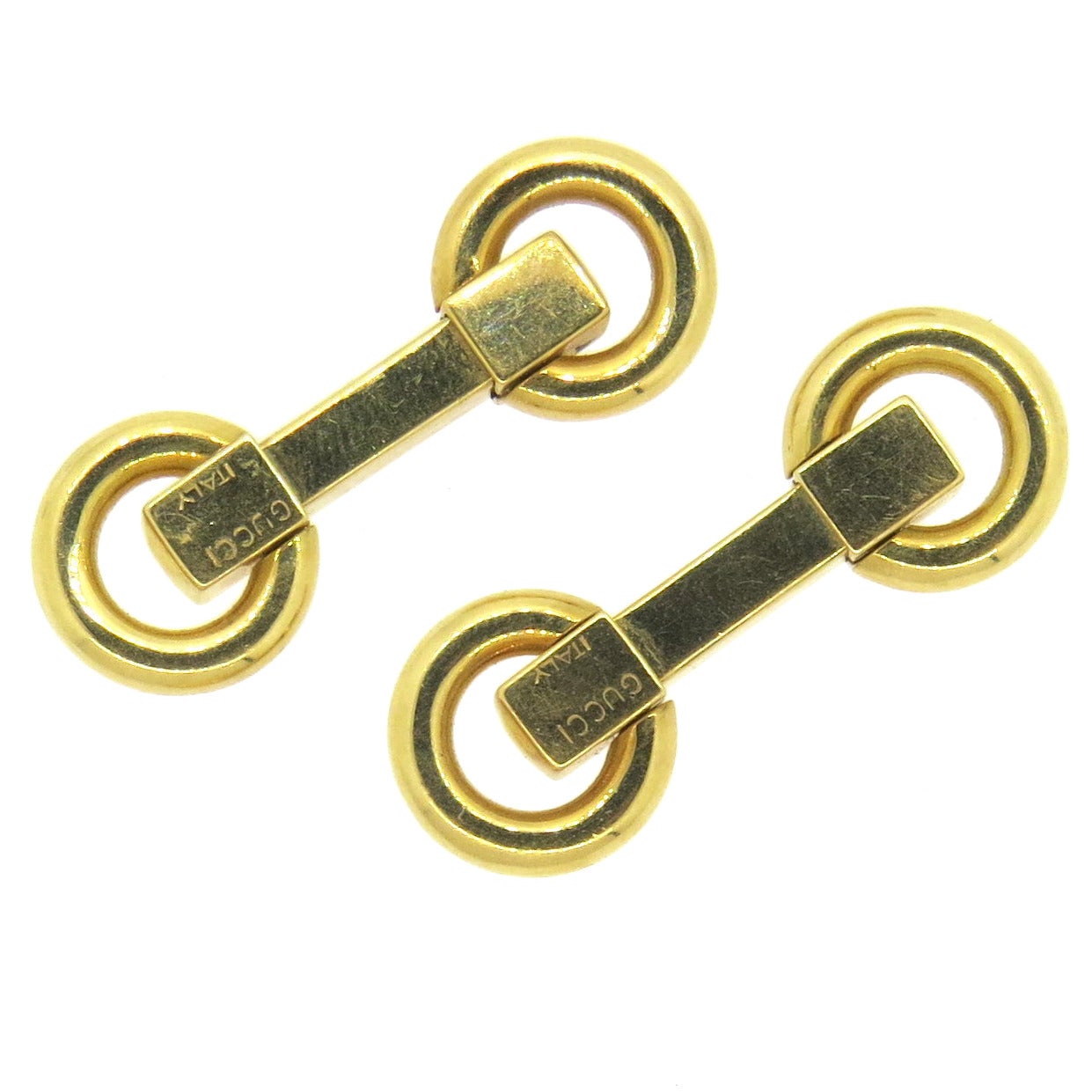 GUCCI Flip Gold Cufflinks For Sale at 1stDibs