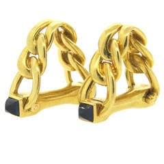 Cartier Paris Sapphire Gold Stirrup Cufflinks 12