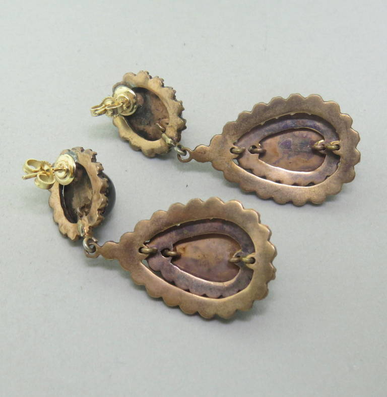 antique bohemian garnet earrings