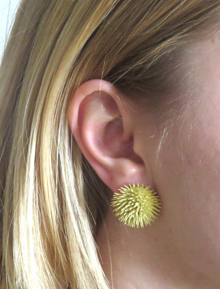 Women's Tiffany & Co. Gold Sea Urchin Motif Earrings