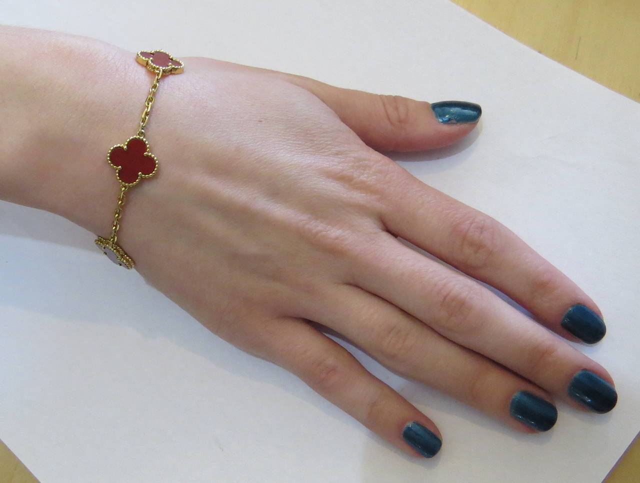Van Cleef & Arpels Vintage Alhambra Carnelian Necklace Bracelet Suite 1