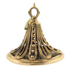 Large Antique Agate Gold Large Fob Pendant