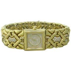 Bulgari Lady's Yelllow Gold and Diamond Trika Bracelet Watch