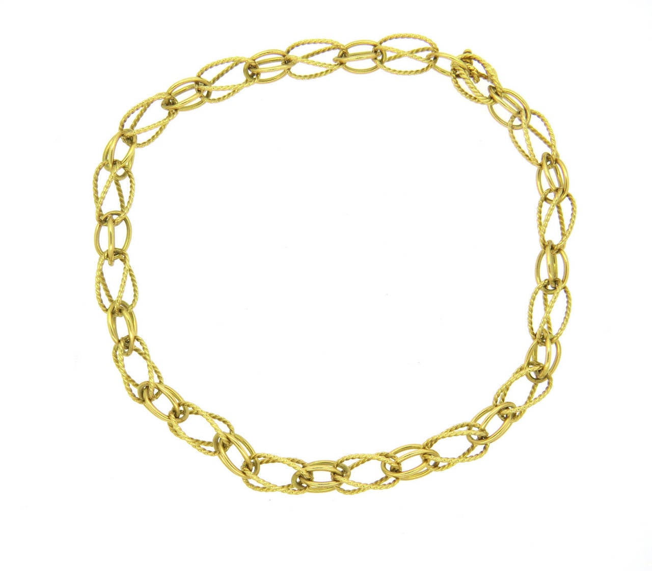 David Yurman Lantana Gold Link Necklace In Excellent Condition In Lambertville, NJ