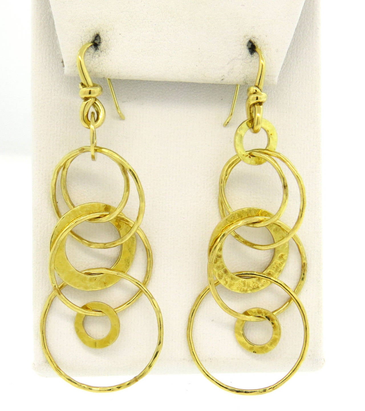 multi circle drop earrings