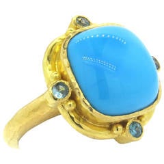 Elizabeth Locke Turquoise Gold Ring